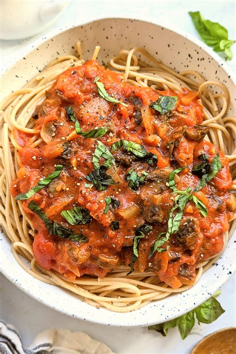 Close-up photo of a quick tomato mushroom sauce