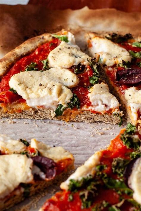 Thematic photo of oat pizza with various toppings