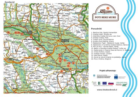 Zemljevid toka reke Rižane z izlivom