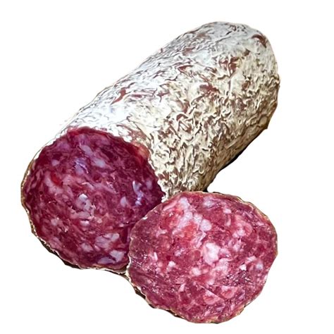 Tematska fotografija madžarske zimske salame, prerezane in cele