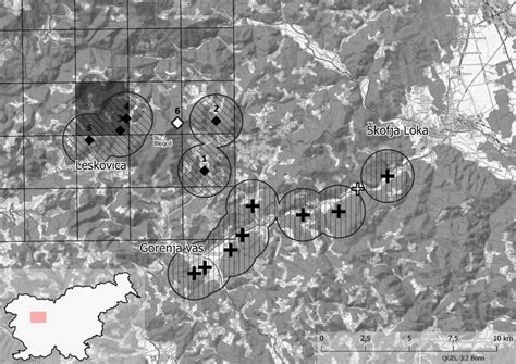 Zemljevid območja delovanja Loške zadruge s poudarkom na Škofjeloškem, Poljanski in Selški dolini.
