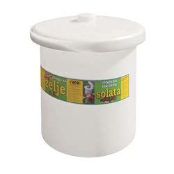 Ilustracija posode za kisanje zelja s težo