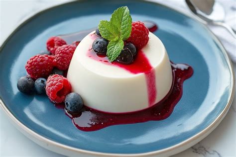 panna cotta z različnimi prelivi