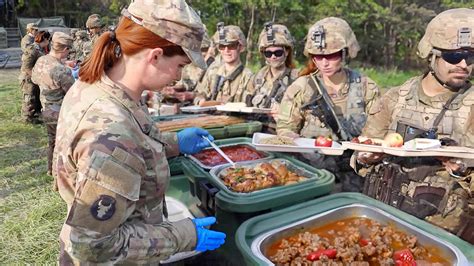 Historical photo of military kitchen/soldiers eating