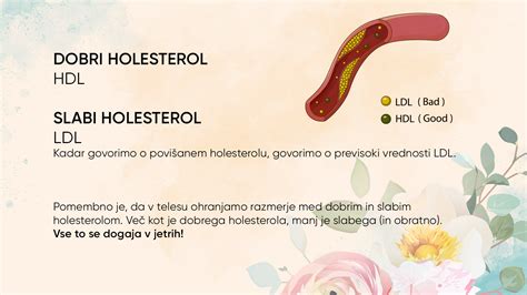 Diagram razlike med dobrim in slabim holesterolom