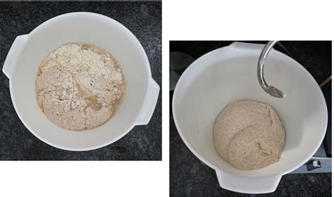 Photo of buckwheat dough being flattened in a round baking dish