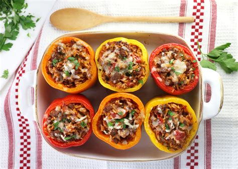 Photo of oven-baked stuffed peppers
