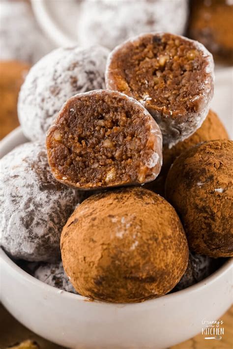 Infographic showing all the ingredients for rum balls