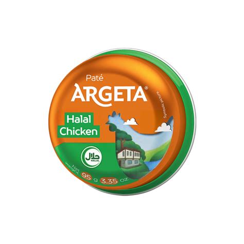 Tematska fotografija piščančje paštete Argeta z oznako Halal