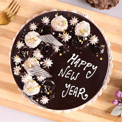 Thematic photo of a raw cake decorated for New Year's