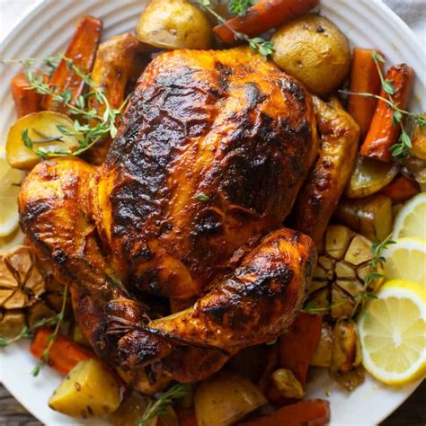Thematic photo of a roasted chicken