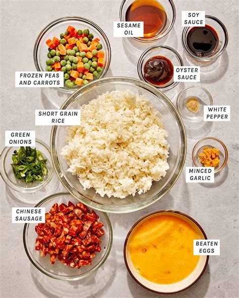 Infographics ingredients for fried rice