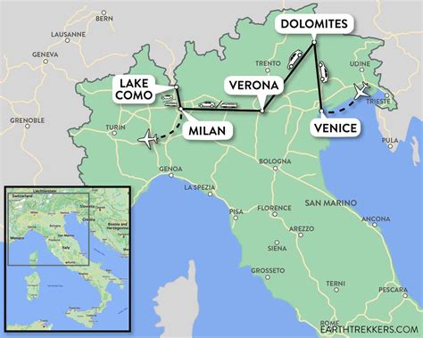 Map showing the origin of polenta in Northern Italy