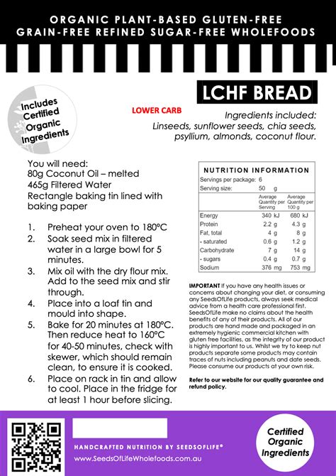Thematic photo of LCHF bread with ingredients