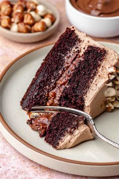 Image of Chocolate cake with Swiss buttercream and hazelnut brittle
