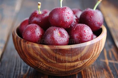 A beautifully crafted wooden bowl made of cherry wood, filled with fresh fruits, on a table