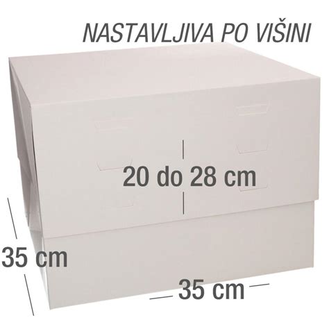 posebna škatla za transport večnadstropne torte