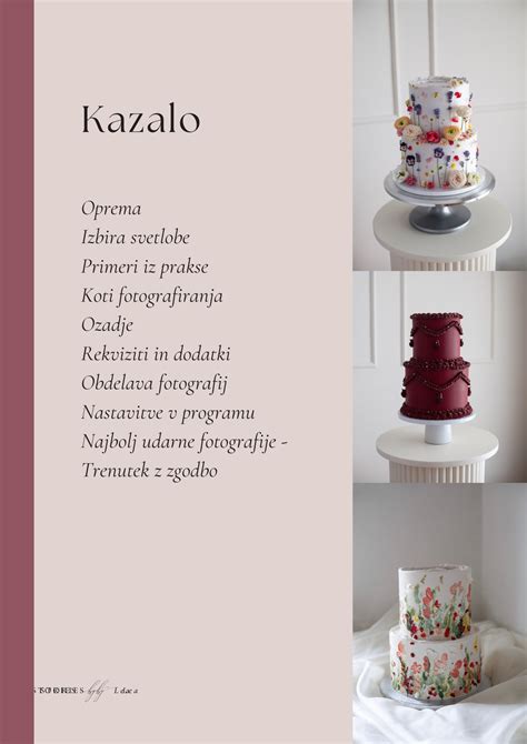 shema razmerij in zlaganja večnadstropne torte