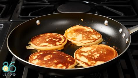pancakes being cooked in a pan