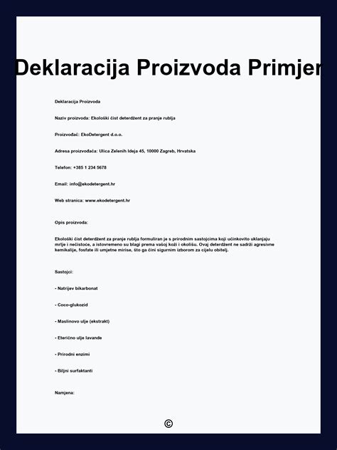 Deklaracija živilskega proizvoda
