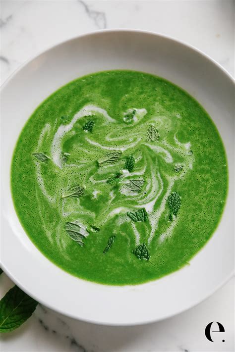 Thematic photo of a vibrant green spinach soup in a bowl