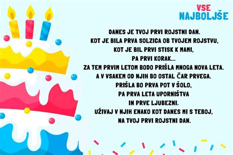 Risba babice z vnuki ob rojstnodnevni torti, vsi nosijo praznične kape.