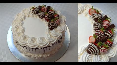 Dekoracija čokoladne torte s svežim sadjem in smetano