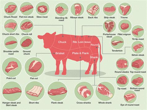 Infographic showing different cuts of meat suitable for cutlets