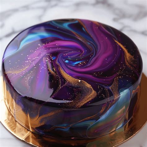 Proces prelivanja torte z mirror glaze