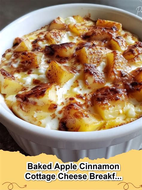 Thematic photo of baked oatmeal with apples, cottage cheese and cinnamon