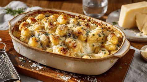 Photo of gratin gnocchi with cheese
