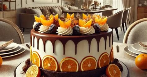 Rožičeva torta z rezinami pomaranče