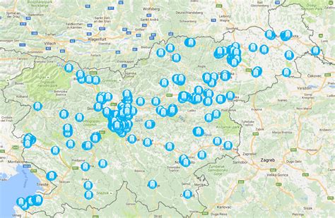 Zemljevid kulinaričnih točk po Sloveniji, ki so znane po vrhunskih burgerjih.