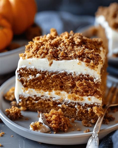 Thematic photo of a slice of pumpkin cake with nuts