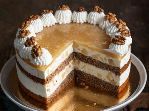 Tematsko fotografijo jabolčne torte z orehi
