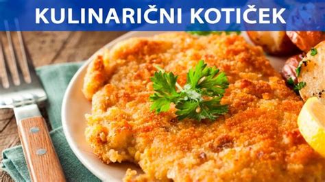 Thematic photo of a golden-brown, breaded Ljubljanski zrezek on a plate with side dish