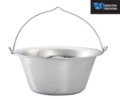 Prikaz inox seta za golaž z emajliranim kotlom