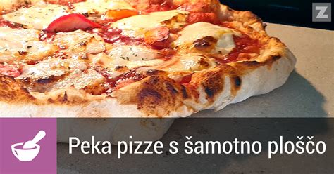Tematska fotografija domače pečice s šamotno ploščo in pico