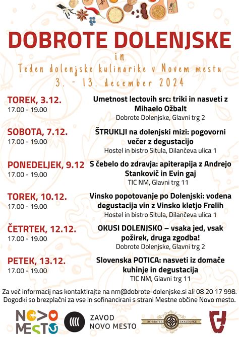 Fotografija različnih vrst potic