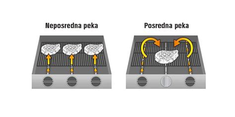Infografika: posredna in neposredna peka na žaru
