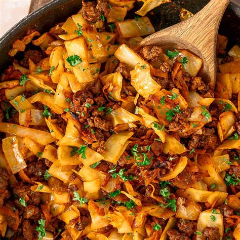 Photo of stewed sweet cabbage with beef