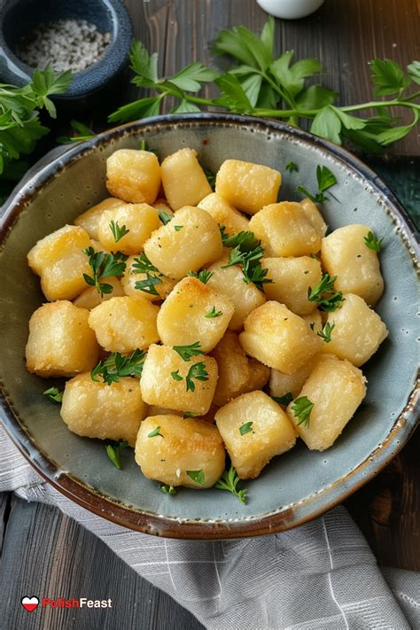 Photo of potato dumplings being fried in oil