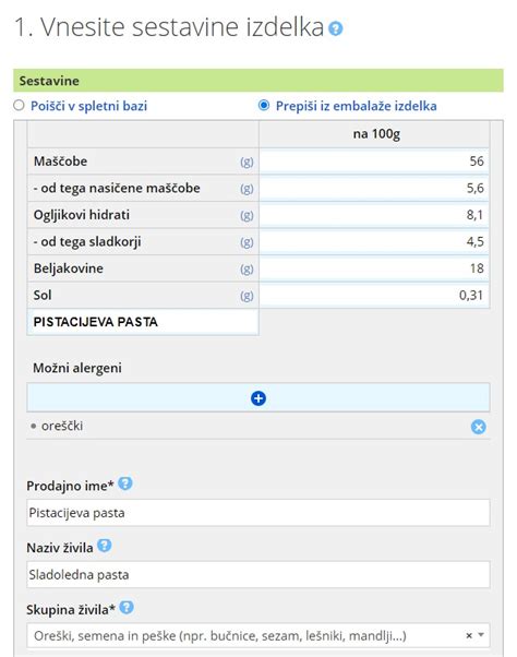 infografika o povprečnih hranilnih vrednostih sladoleda