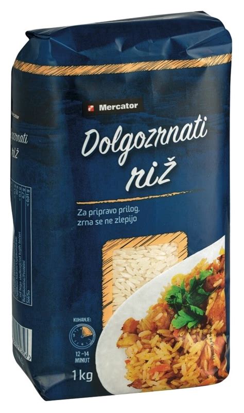 Infografika: Pregled različnih vrst riža (dolgozrnati, srednjezrnati, kratkozrnati) in njihova primerna uporaba v kuhinji.