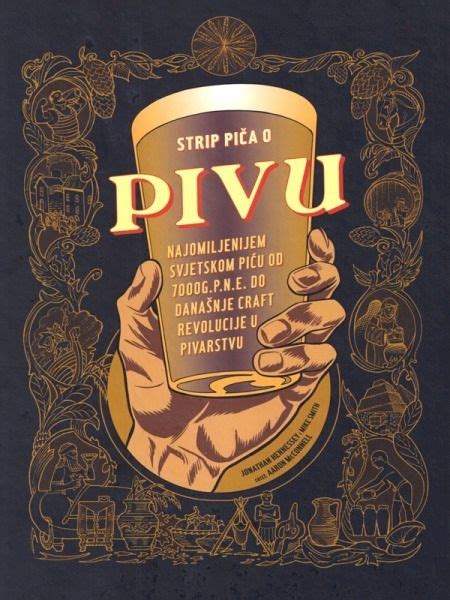 Kolaž zgodovinskih ilustracij in zanimivosti o pivu
