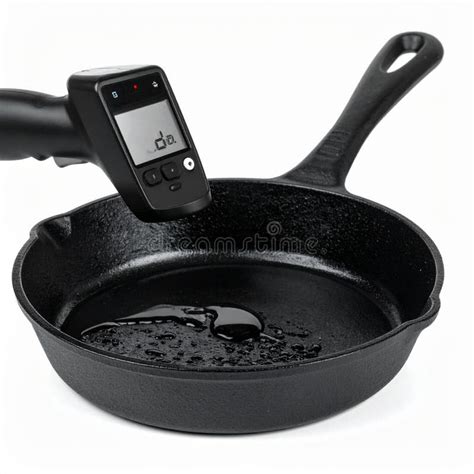Chef checking the temperature of a pan with a thermometer
