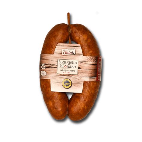 pakirana domača klobasa za kuhanje z oznako 
