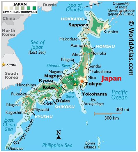 Zemljevid Japonske z označenim otokom Kyushu