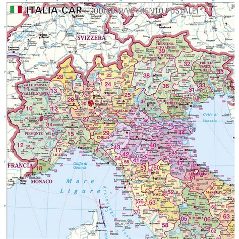 Karta Italije z označeno regijo Ligurija, ki prikazuje geografski izvor fokače