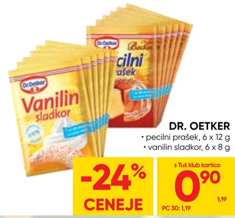 Sestavine za peko Jaffakolaca, vključno z Dr. Oetker izdelki